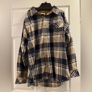 Legendary Whitetails Mens Flannel Shirt Blue Plaid Button Up Long Sleeve